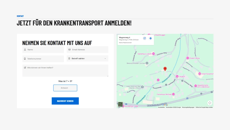 Krankentransport K&auml;rnten Kontakt